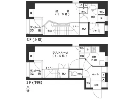 2000HOUSE(2K/2階)の間取り写真