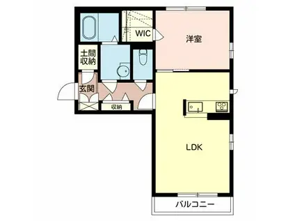 シャーメゾンNANRYU C棟(1LDK/2階)の間取り写真