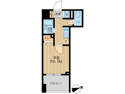 クリオ戸越銀座壱番館(1K/11階)の間取り写真