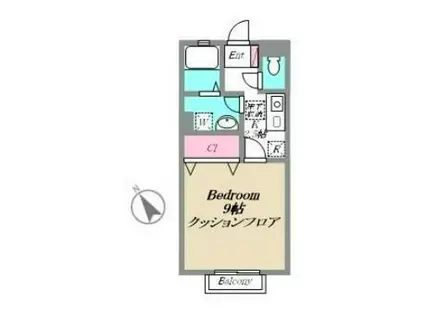 メテオールモモセ(1K/1階)の間取り写真