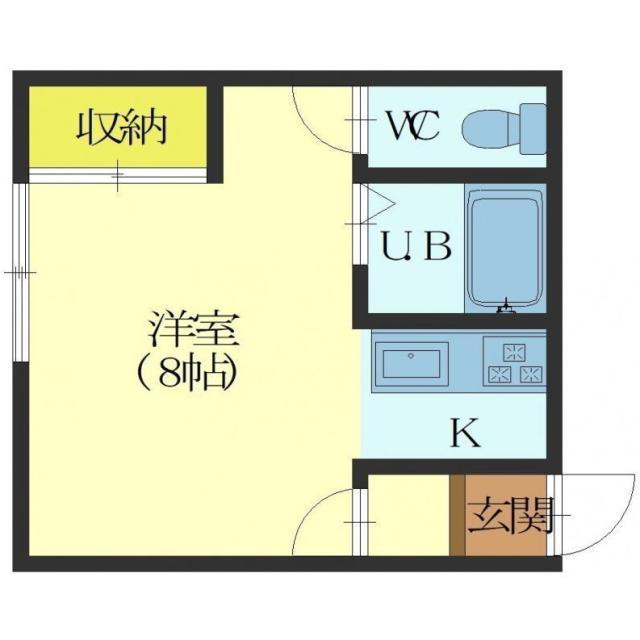 シャイン8(ワンルーム/2階)の間取り写真