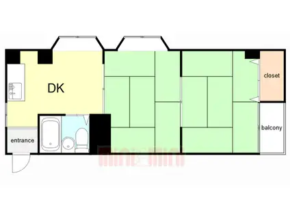 サンロイヤル湊川(2DK/7階)の間取り写真