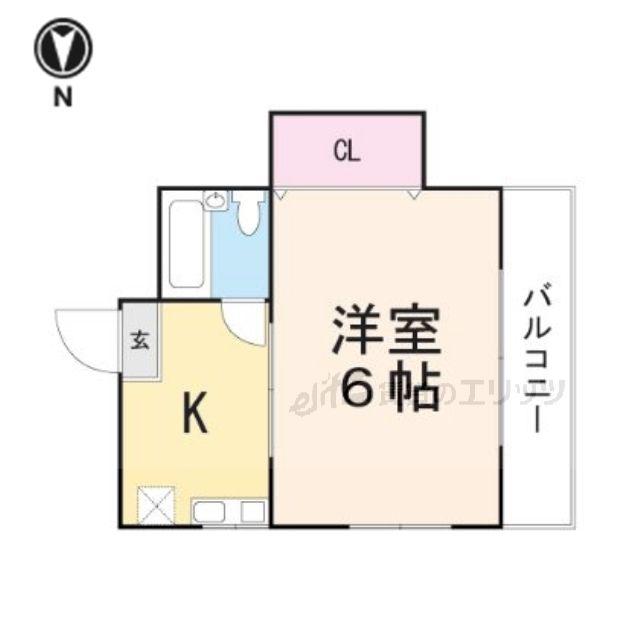 春日薩摩マンション(1K/3階)の間取り写真
