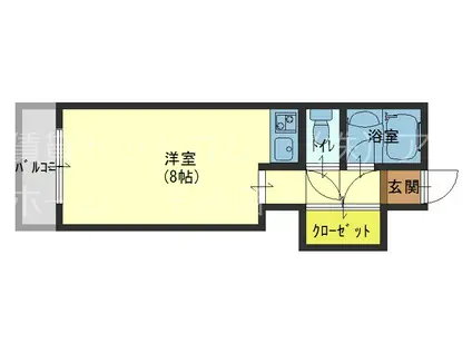 グランドール長堀(1K/2階)の間取り写真