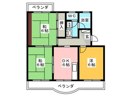 コーポラス望月(3DK/2階)の間取り写真