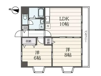 TWIN COURT・CAPELLA(2LDK/4階)の間取り写真