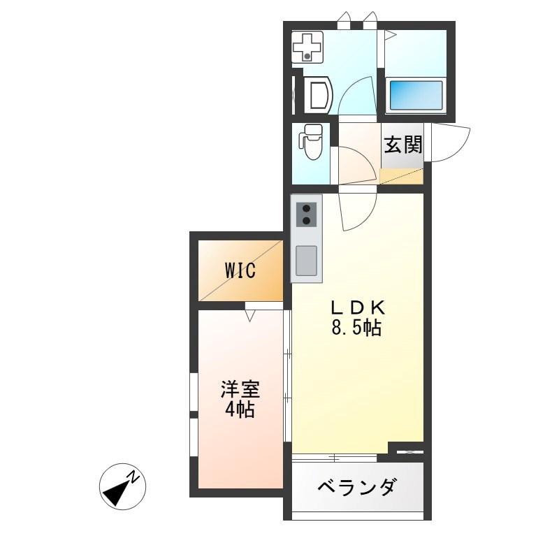 MARRIOTT(1LDK/3階)の間取り写真
