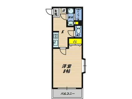 クレストヴィラ都島(1K/4階)の間取り写真