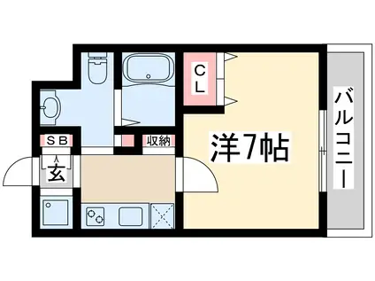 パークヒルズ新大阪ウィル(1K/2階)の間取り写真