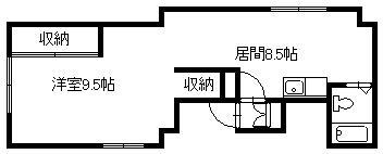 マーブルコート(1DK/2階)の間取り写真