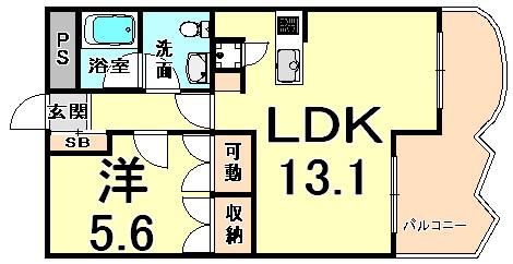 コナビレッジ(1LDK/2階)の間取り写真