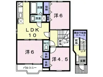 ボワ メゾンII(3LDK/2階)の間取り写真