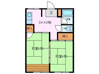 アイティーオービル(2DK/3階)の間取り写真