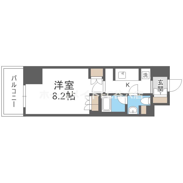 コンフォリア江坂(1K/13階)の間取り写真