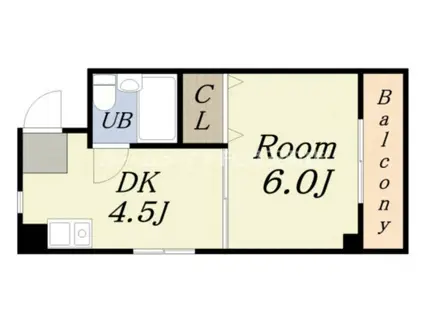 デイズハイツ境川(1DK/3階)の間取り写真