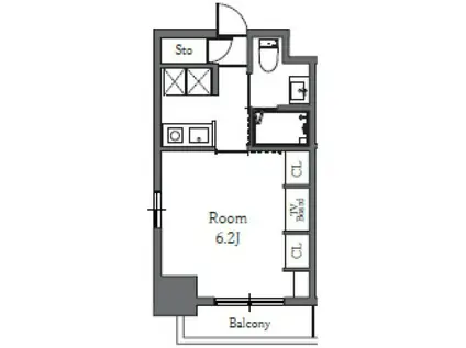 TOTSU RESIDENCE SHIBA(1K/2階)の間取り写真