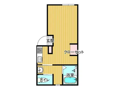 ヴェルファーレ竹迫(ワンルーム/2階)の間取り写真