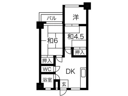 宝第一スカイハイツ(3DK/3階)の間取り写真