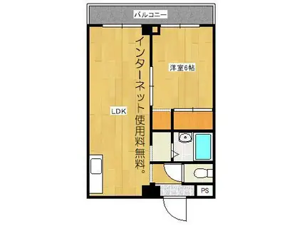 リージェント手越原(1LDK/5階)の間取り写真