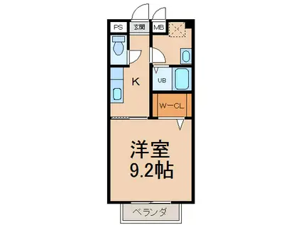 MOANA(1K/1階)の間取り写真