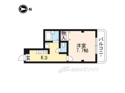 クオーレ(1K/3階)の間取り写真