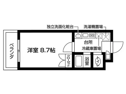 リヴィエールドグラス(1K/3階)の間取り写真