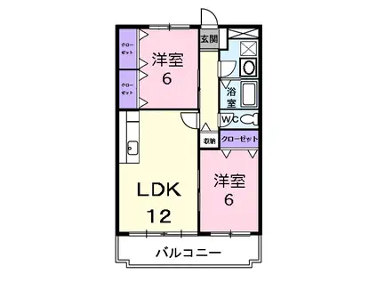メトロポール東川口(2LDK/3階)の間取り写真