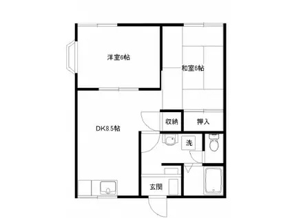 メゾン石原(2DK/2階)の間取り写真