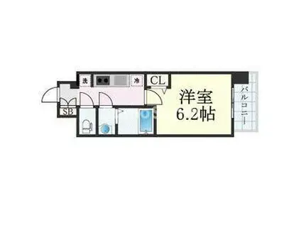 プレサンス難波デヴァンテ(1K/5階)の間取り写真