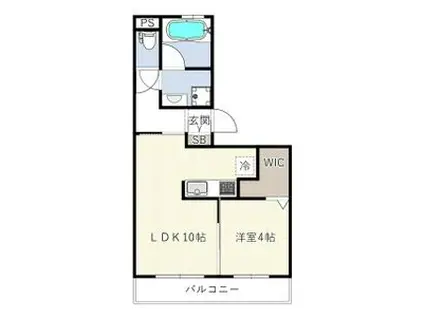 ヒールコートII(1LDK/2階)の間取り写真