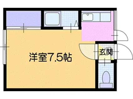 パブリックヴィラI(ワンルーム/3階)の間取り写真