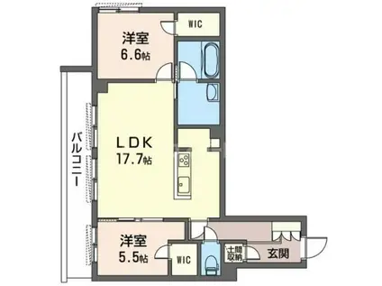 J.D.LUMINEARTH(2LDK/2階)の間取り写真