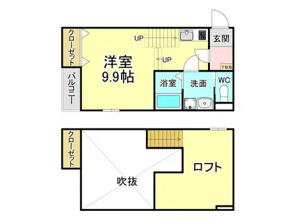 KATZE宮の町(ワンルーム/1階)の間取り写真