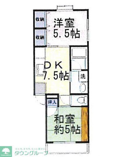コーポ 龍宝(2DK/2階)の間取り写真