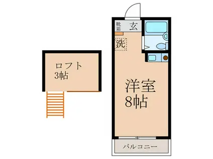 クレールパ-トI(ワンルーム/2階)の間取り写真
