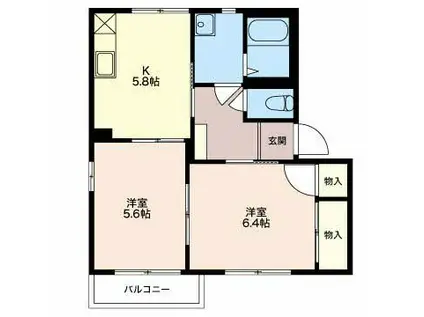 タウン・プレミール(2K/2階)の間取り写真