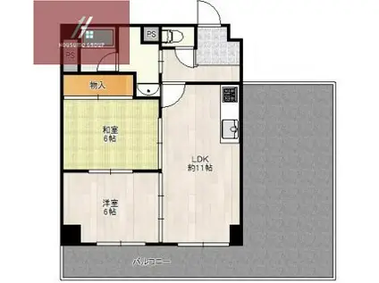 レクシア野崎(2LDK/5階)の間取り写真