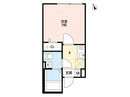 T.A北区上中里3丁目A棟(1K/2階)の間取り写真