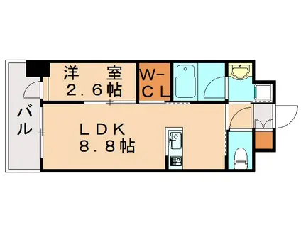 アルティザ博多ベイコート(1LDK/7階)の間取り写真