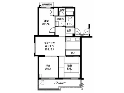 上井草サンハイツ(3DK/3階)の間取り写真