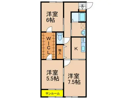 クレパス A棟(3K/1階)の間取り写真