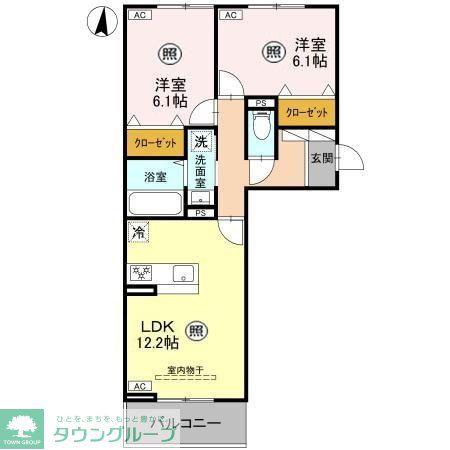 BREZZA(2LDK/2階)の間取り写真