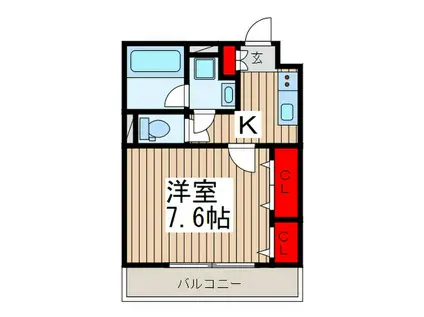 NOBLE HEIM TODA KOEN(1K/1階)の間取り写真