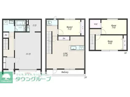 グレイス パル(3LDK/1階)の間取り写真