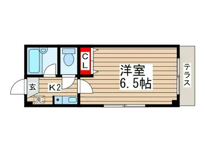 メゾントムテ・Ⅰ(1K/1階)の間取り写真