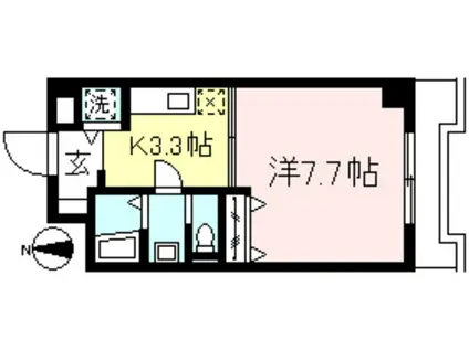 ブルーベル玉川学園(1K/4階)の間取り写真