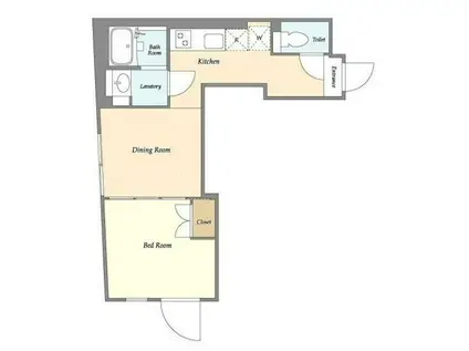 EXAM西小山(1DK/1階)の間取り写真