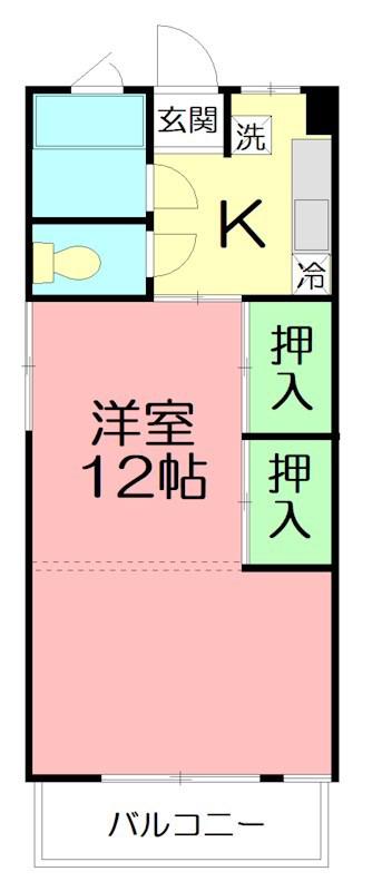 正栄荘(1K/2階)の間取り写真