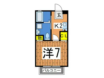 シェモア(1K/1階)の間取り写真