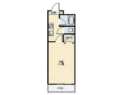 ゴールドサークル小松I(1K/3階)の間取り写真